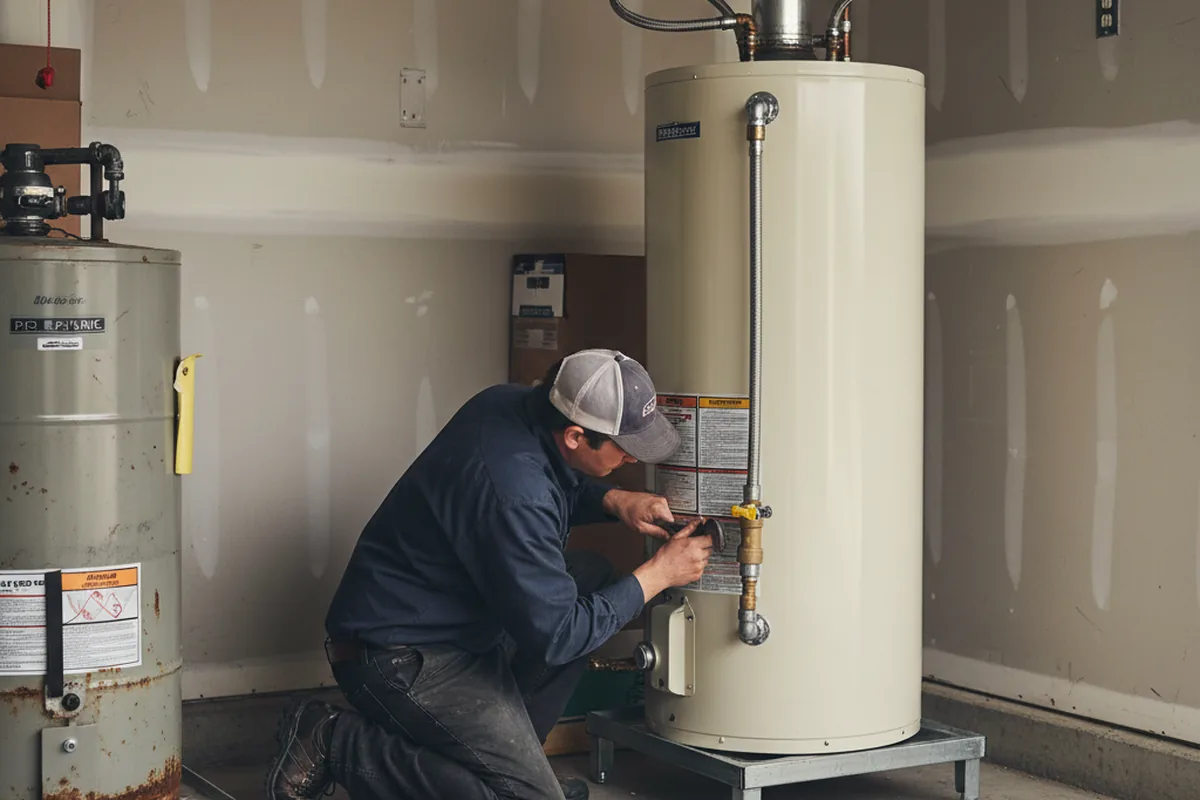 Water heater and shutoff valve replacement in Mc Dade
